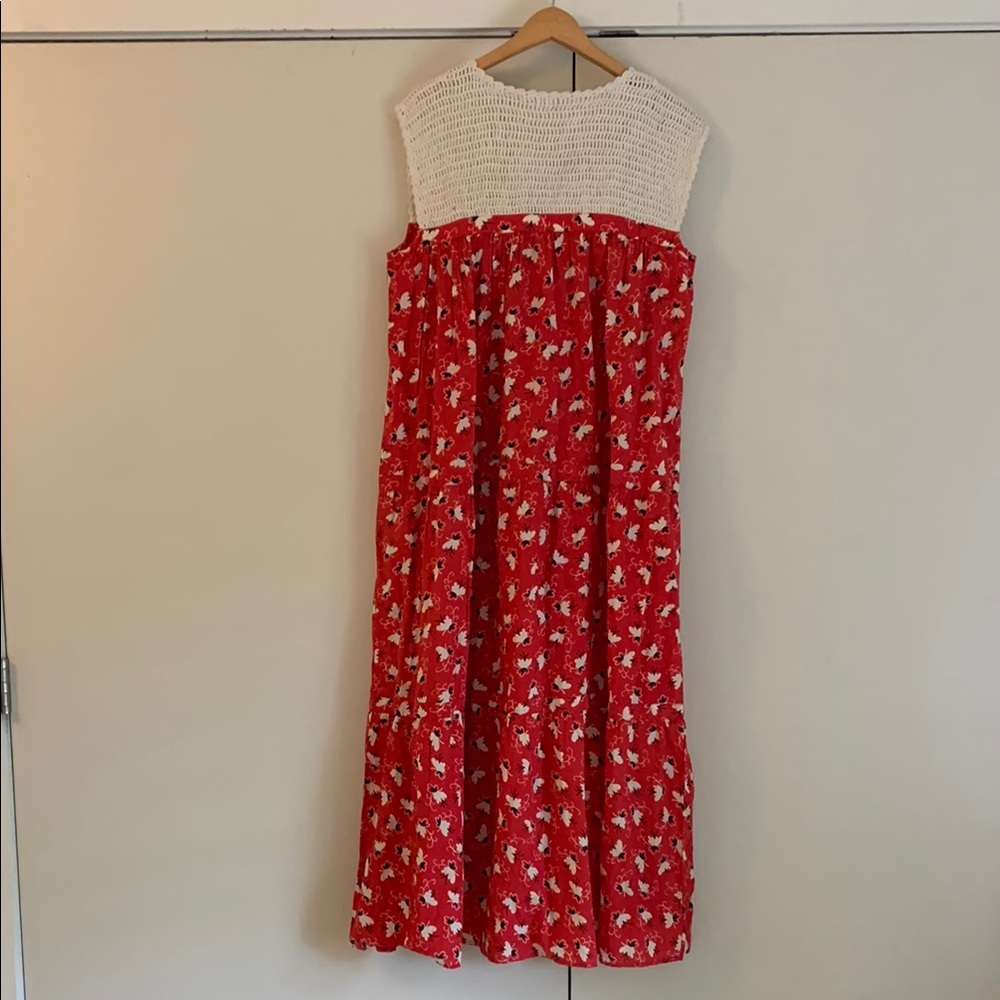 Warm Red and White Women’s Dress